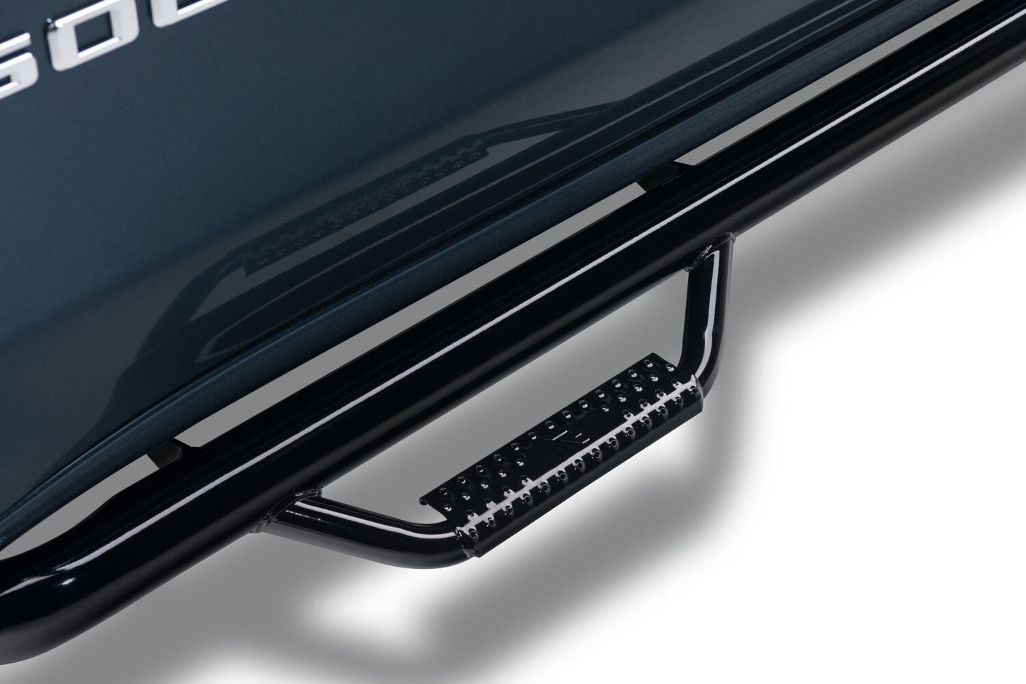 Nerf Step Bar Cab Length (2 Steps per Side) 2019 (New Body Style)-2025 Chevy Silverado/GMC Sierra 1500/2020-2025 2500 HD/3500 HD Crew Cab Gloss Black NFab