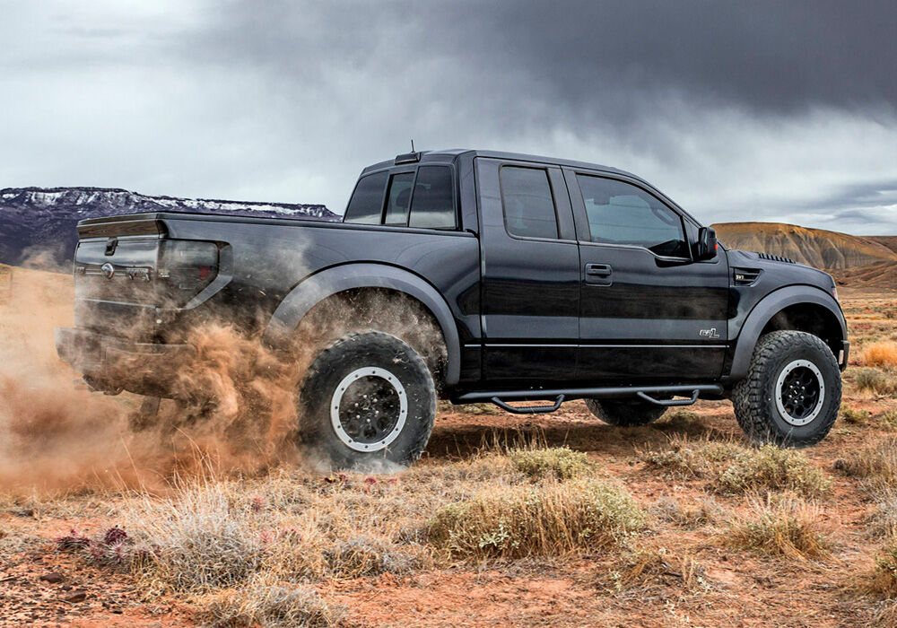 Nerf Step Bar Cab Length (2 Steps per Side) 2019 (New Body Style)-2025 Chevy Silverado/GMC Sierra 1500/2020-2025 2500 HD/3500 HD Crew Cab Gloss Black NFab