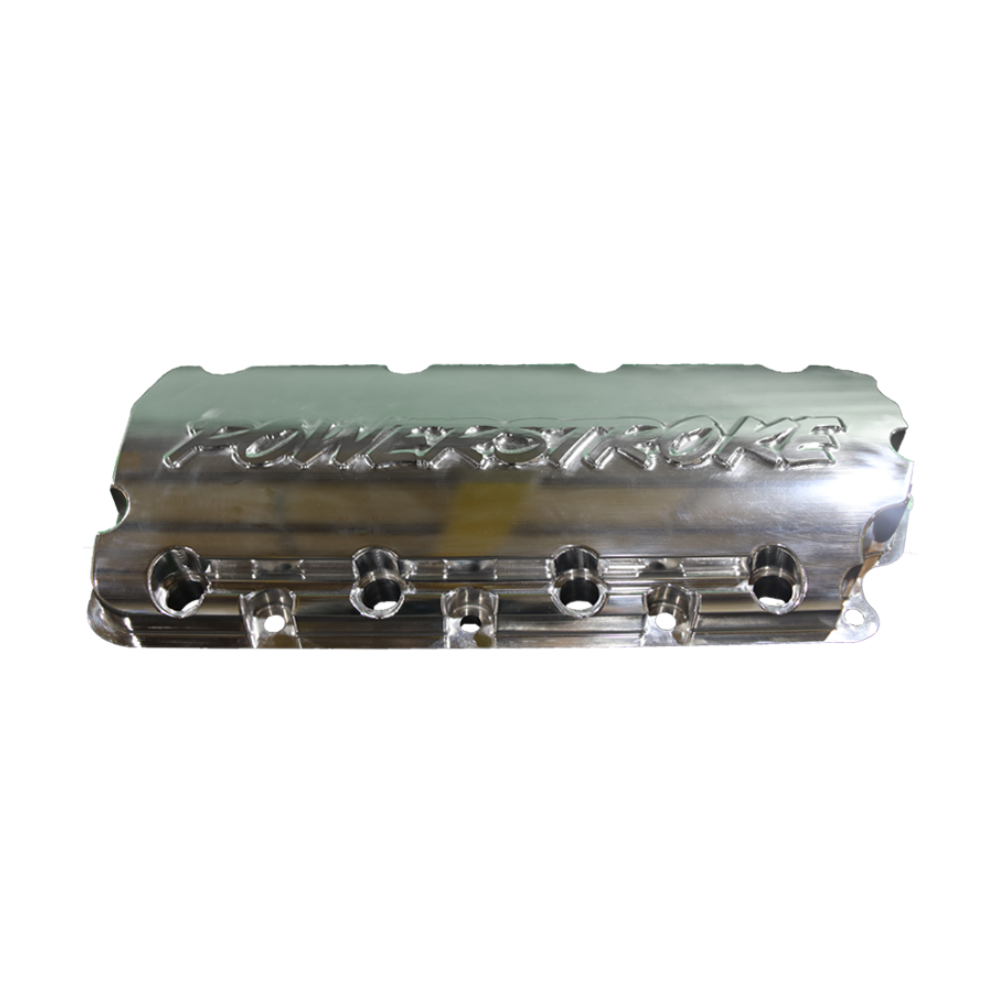 6.4 CEP Set of Billet Valve Cover w/ Integrated Oiling(Powerstroke Logo) and Bracket Choate Performance