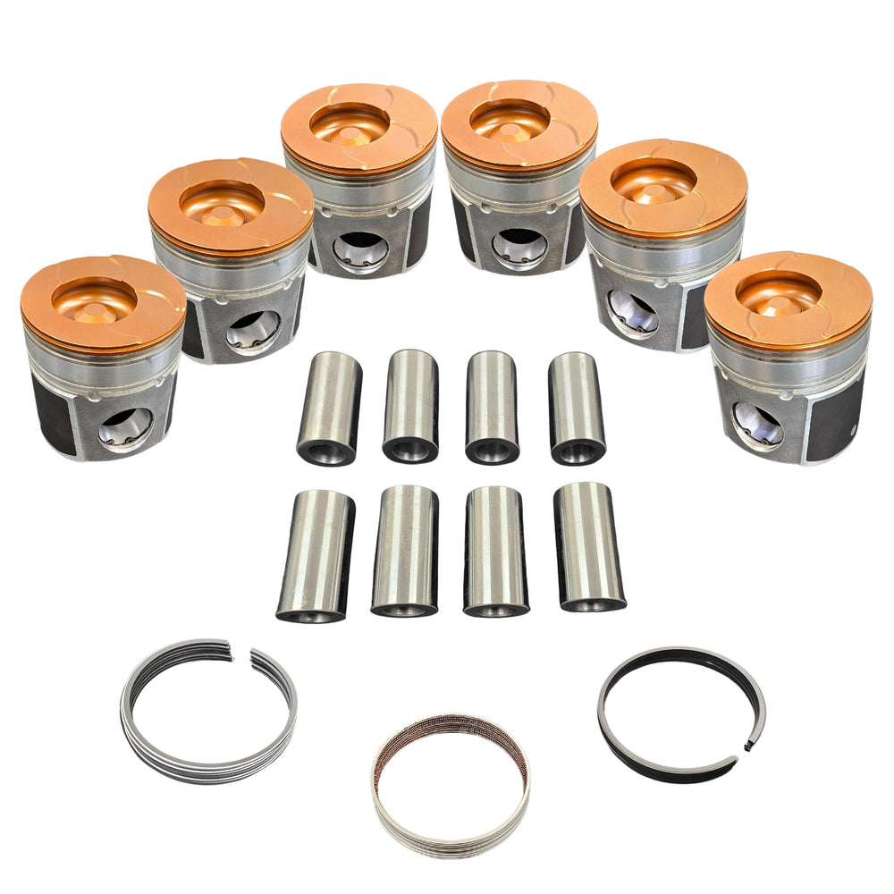 5.9L Cummins Choate Pistons w/ rings 20 over 03-04 Coated, Flycut Set Choate Performance