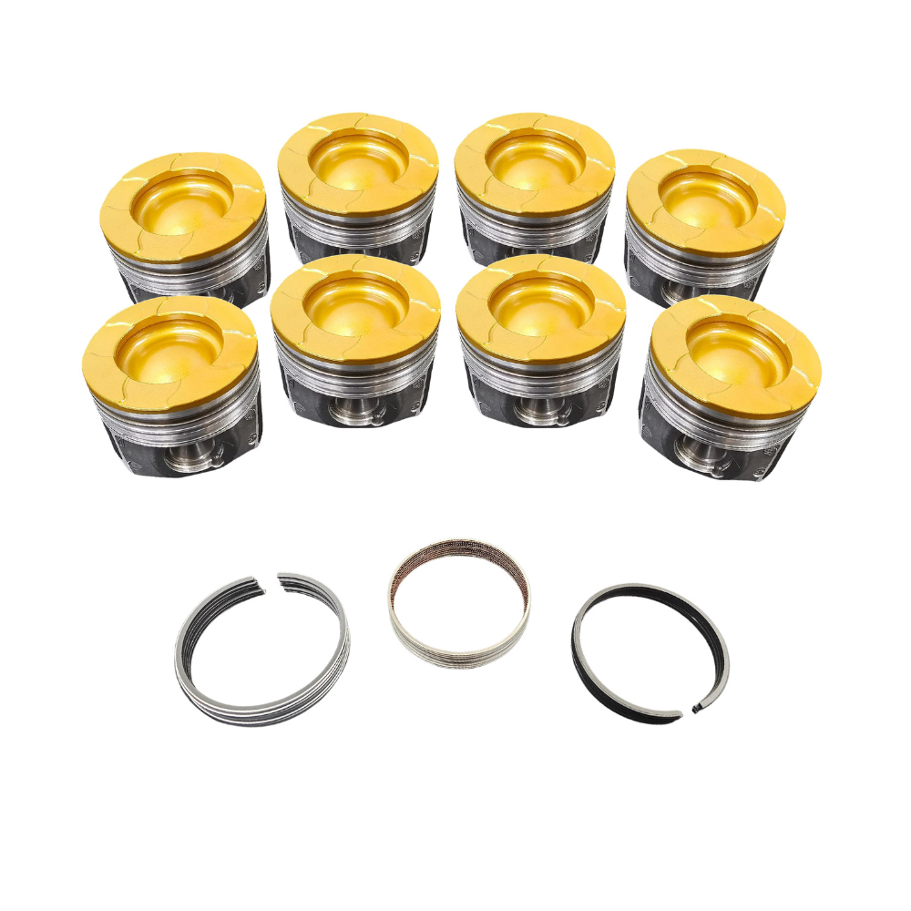 6.6L Duramax LB7/LLY Choate Pistons w/rings 20 over 01-05 Coated, Flycut, Delipped Set Choate Performance