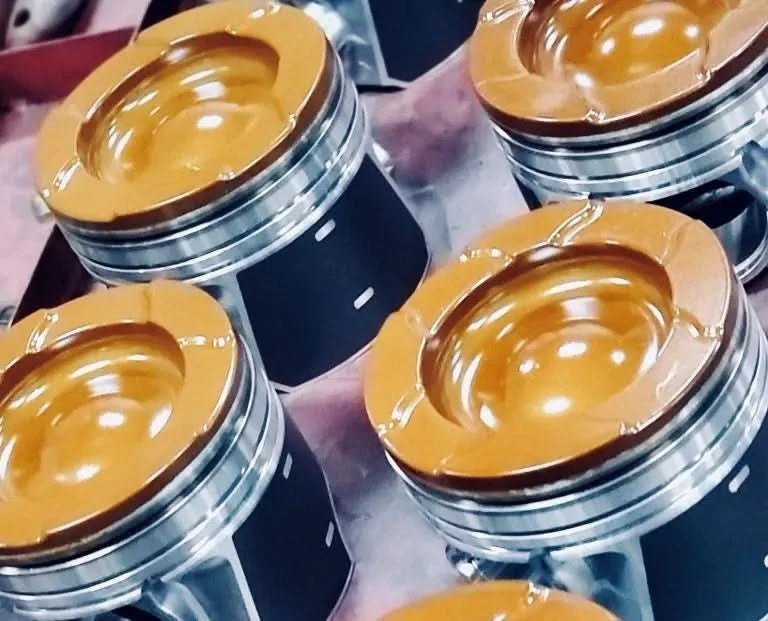 6.4L Powerstroke Choate Pistons w/rings 40 over 08-10 Coated, Flycut, Delipped Set Choate Performance