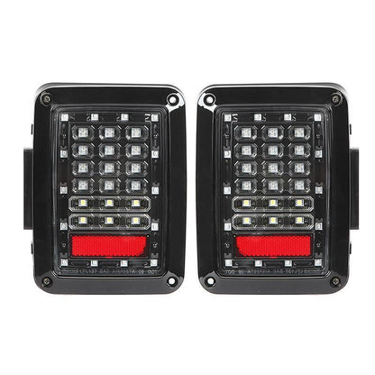 7'' LED Headlight Replacement & LED Smoke Tail Light Brake Reverse Turn Signal Lamp for Jeep Wrangler JK
