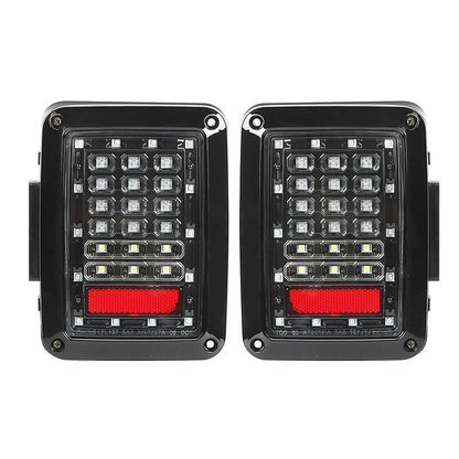 7'' LED Headlight Replacement + 4'' LED Fog Light + LED Smoke Tail Light + Front Turn Signal & Fender Flares Side Marker Light for Jeep Wrangler JK