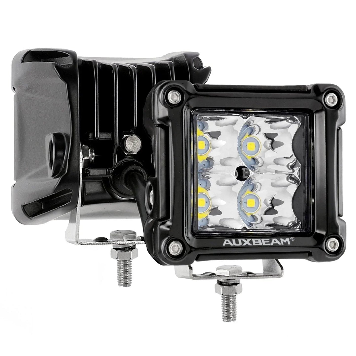 3 Inch Spot/Flood Beam LED Pods Light + Universal LED Working Lights Mounting Brackets