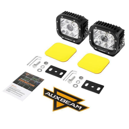 5 Inch 110W White/Amber Spot Light LED Driving Lights with Additional Amber Covers