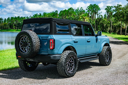 Dominator Xtreme D1 Side Steps with Rocker Panel Mounting Bracket Kit Textured Black 2021-2025 Ford Bronco Go Rhino