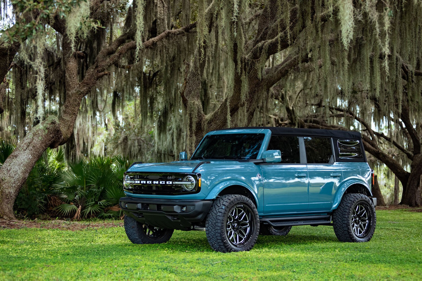 Dominator Xtreme D1 Side Steps with Rocker Panel Mounting Bracket Kit Textured Black 2021-2025 Ford Bronco Go Rhino