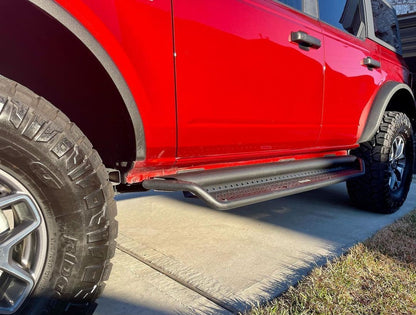Dominator Xtreme D1 Side Steps with Rocker Panel Mounting Bracket Kit Textured Black 2021-2025 Ford Bronco Go Rhino