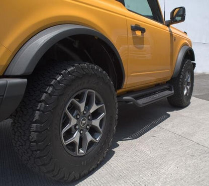 Dominator Xtreme D1 SideSteps With Mounting Bracket Kit Textured Black 2021-2025 Ford Bronco 2 Door Go Rhino