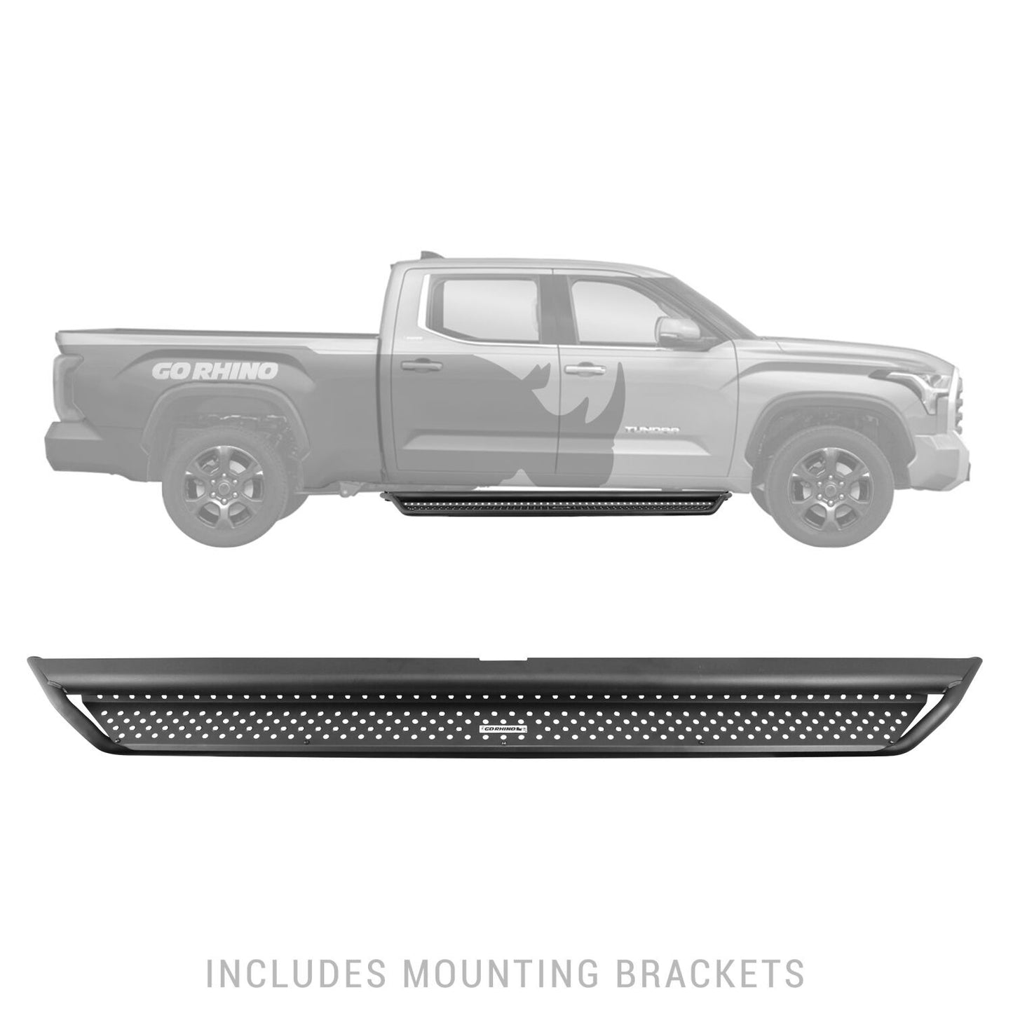 Dominator Xtreme D1 SideSteps With Mounting Bracket Kit Textured Black 2022-2026 Toyota Tundra Go Rhino