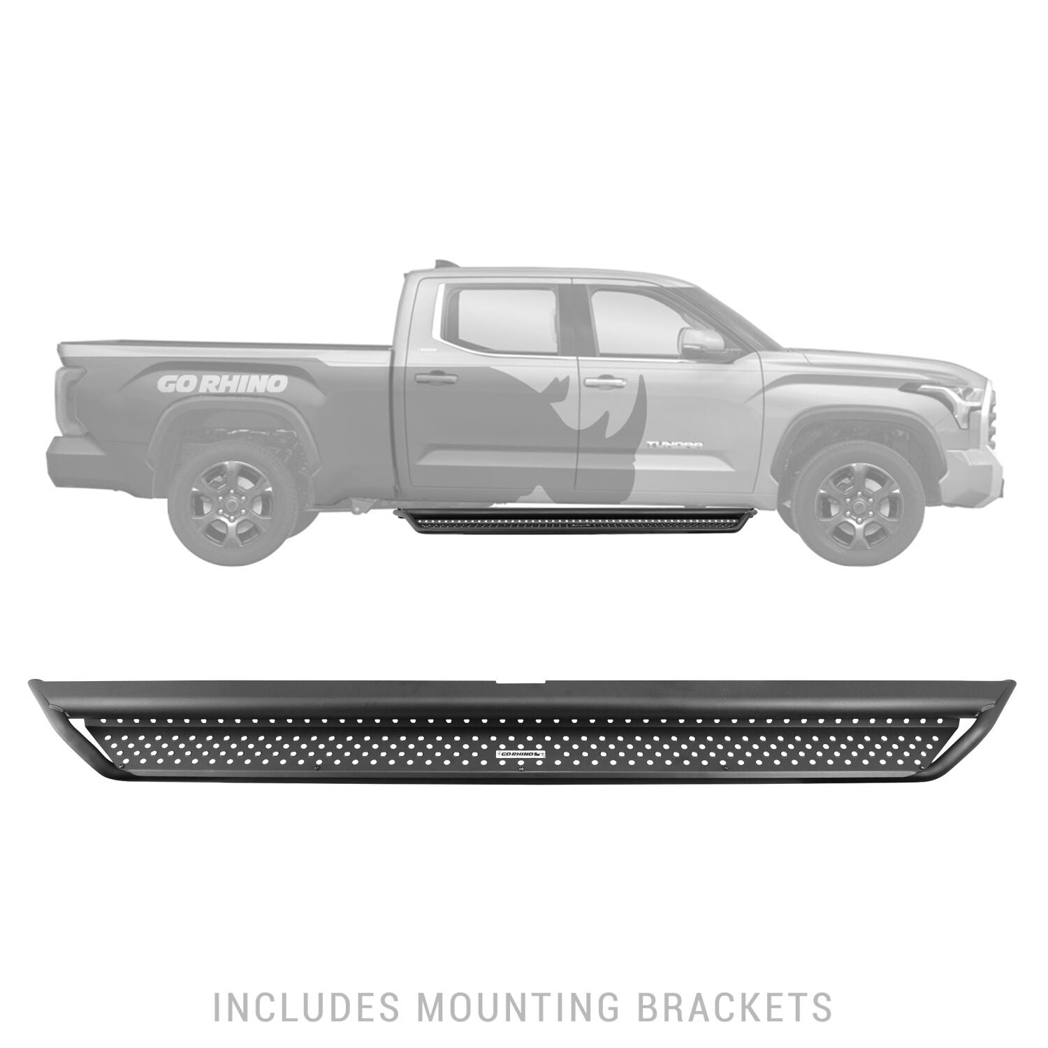 Dominator Xtreme D1 SideSteps With Mounting Bracket Kit Textured Black 2022-2026 Toyota Tundra Go Rhino