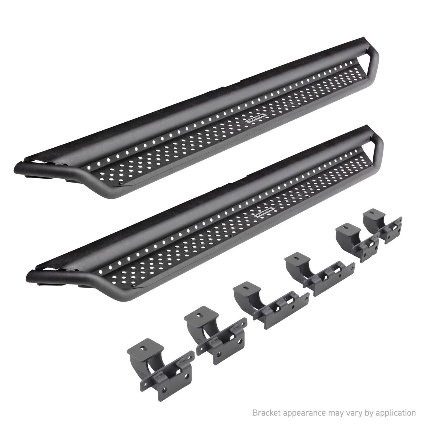 Dominator Xtreme D1 SideSteps With Mounting Bracket Kit Textured Black 2018-2026 Jeep Wrangler Go Rhino