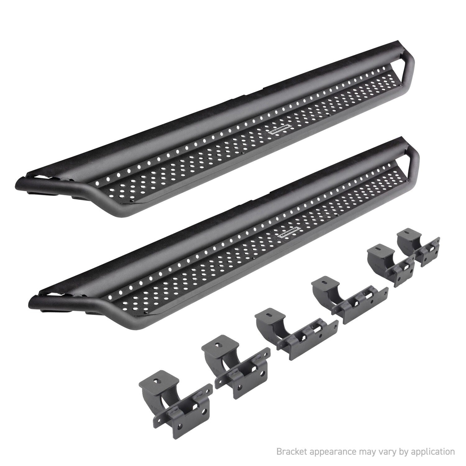 Dominator Xtreme D1 SideSteps With Mounting Bracket Kit Textured Black 2018-2026 Jeep Wrangler Go Rhino