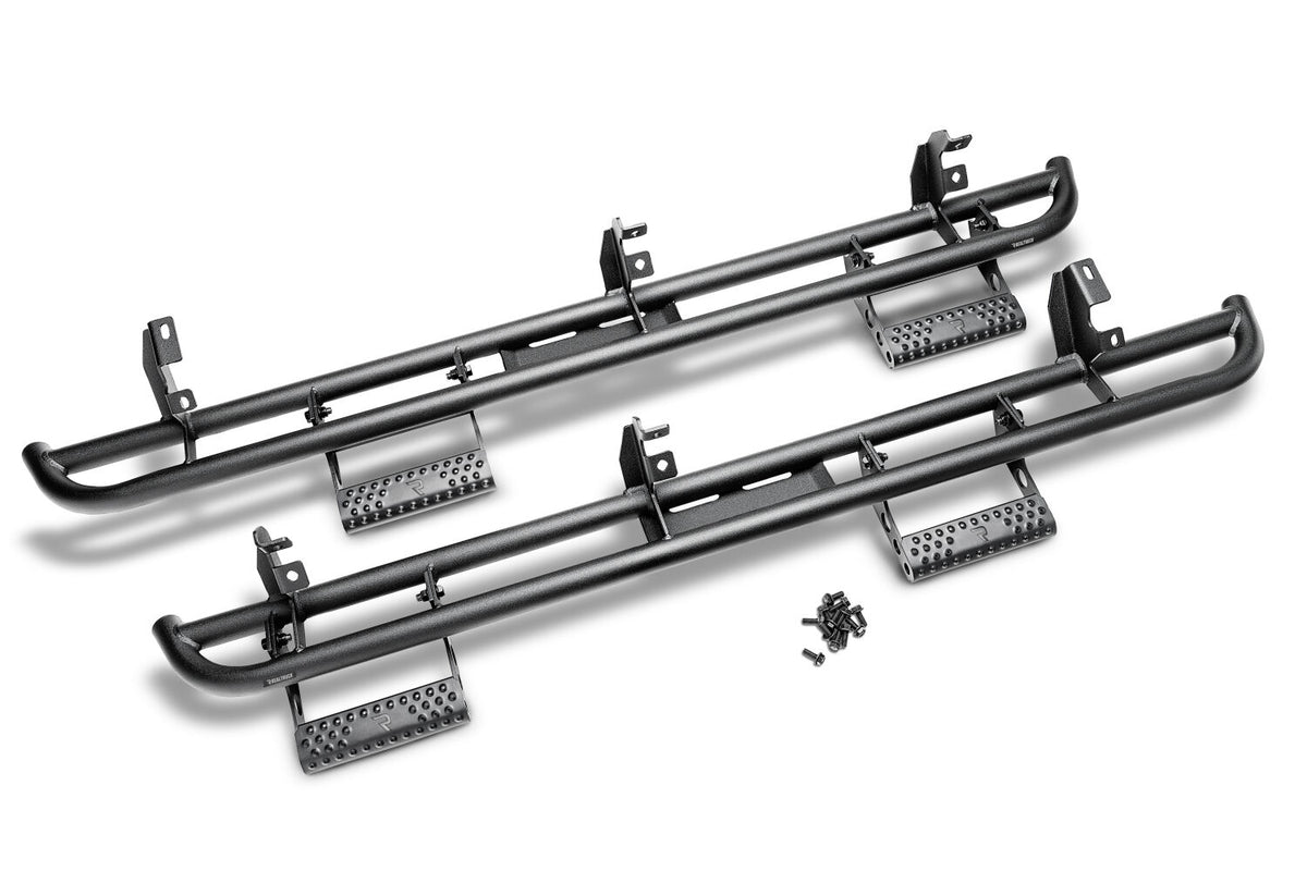 RKR Step System Cab Length (2 Step Mounts/2 Steps per Side) 1.75 Inch Rails 2015.5-2018 (2019-2024 Classic) Ram 1500 Crew Cab Textured Black NFab