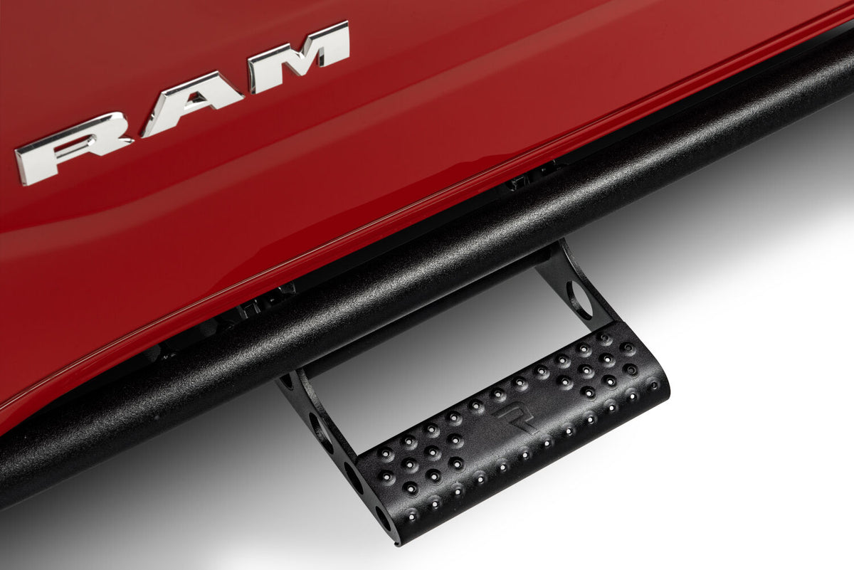 RKR Step System Cab Length (2 Step Mounts/2 Steps per Side) 1.75 Inch Rails 2019-2025 (New Body Style) Ram 1500 Crew Cab Textured Black NFab