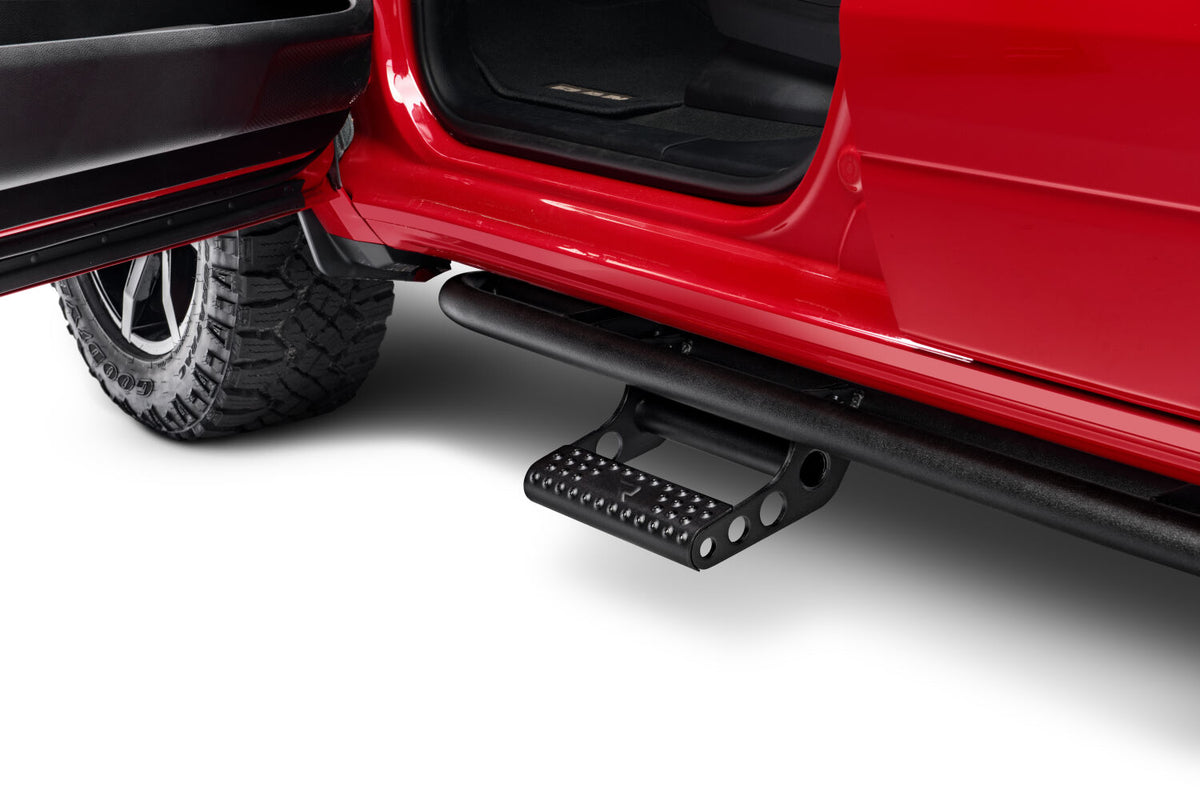 RKR Step System Cab Length (2 Step Mounts/2 Steps per Side) 1.75 Inch Rails 2019-2025 (New Body Style) Ram 1500 Crew Cab Textured Black NFab