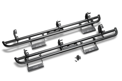 RKR Step System Cab Length (2 Step Mounts/2 Steps per Side) 1.75 Inch Rails 2019-2025 (New Body Style) Ram 1500 Crew Cab Textured Black NFab