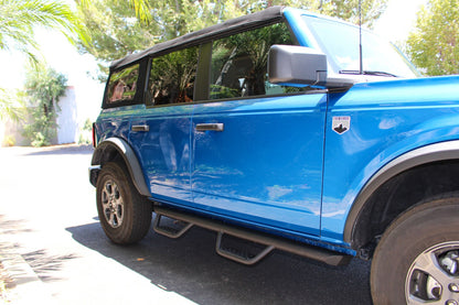 Domintator Extreme D2 Side Steps With Mounting Brackets Textured Black 2021-2025 Ford Bronco 4 Door Go Rhino