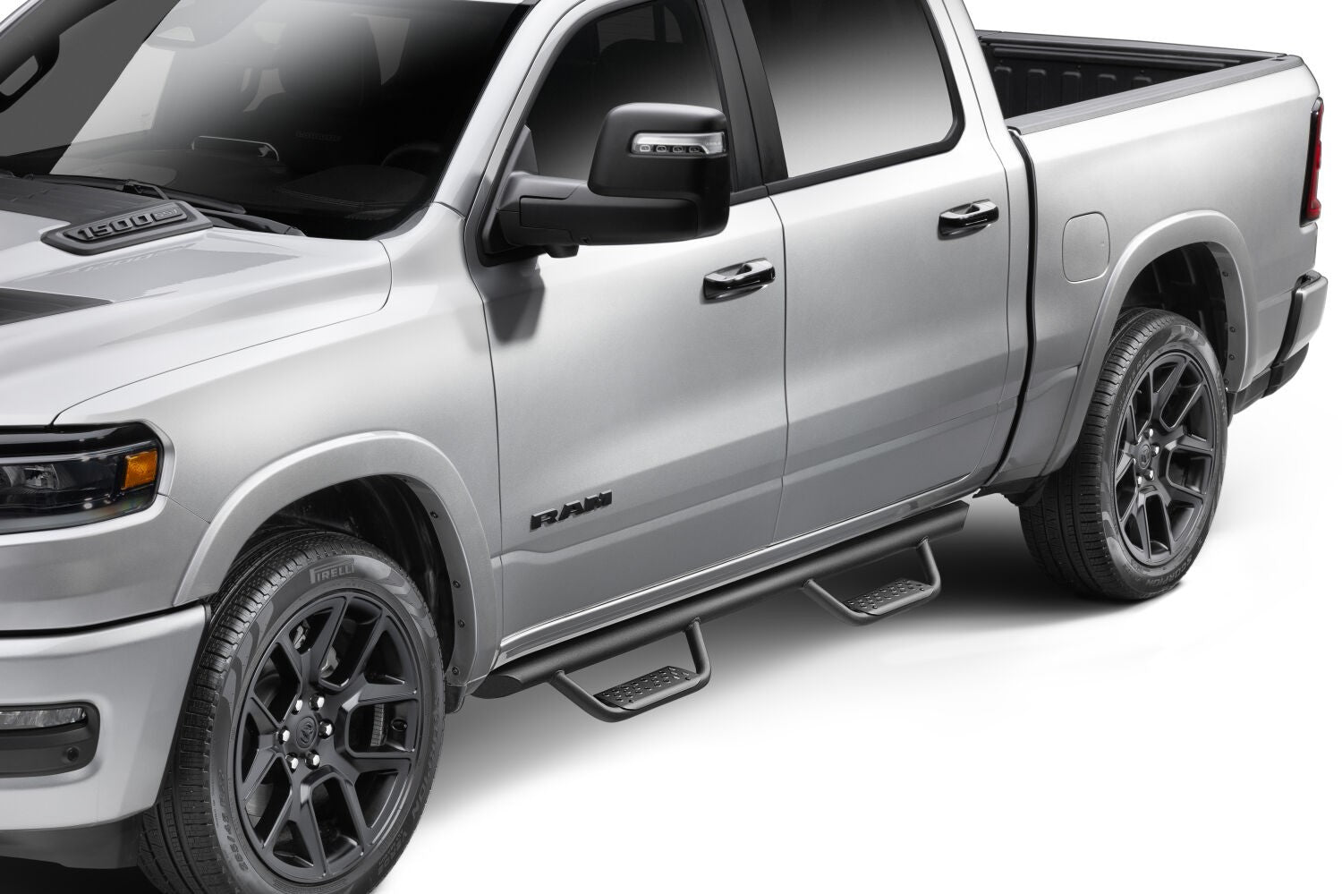 Domintator Extreme D2 Side Steps With Mounting Brackets Textured Black 2019-2026 Ram 1500 Go Rhino