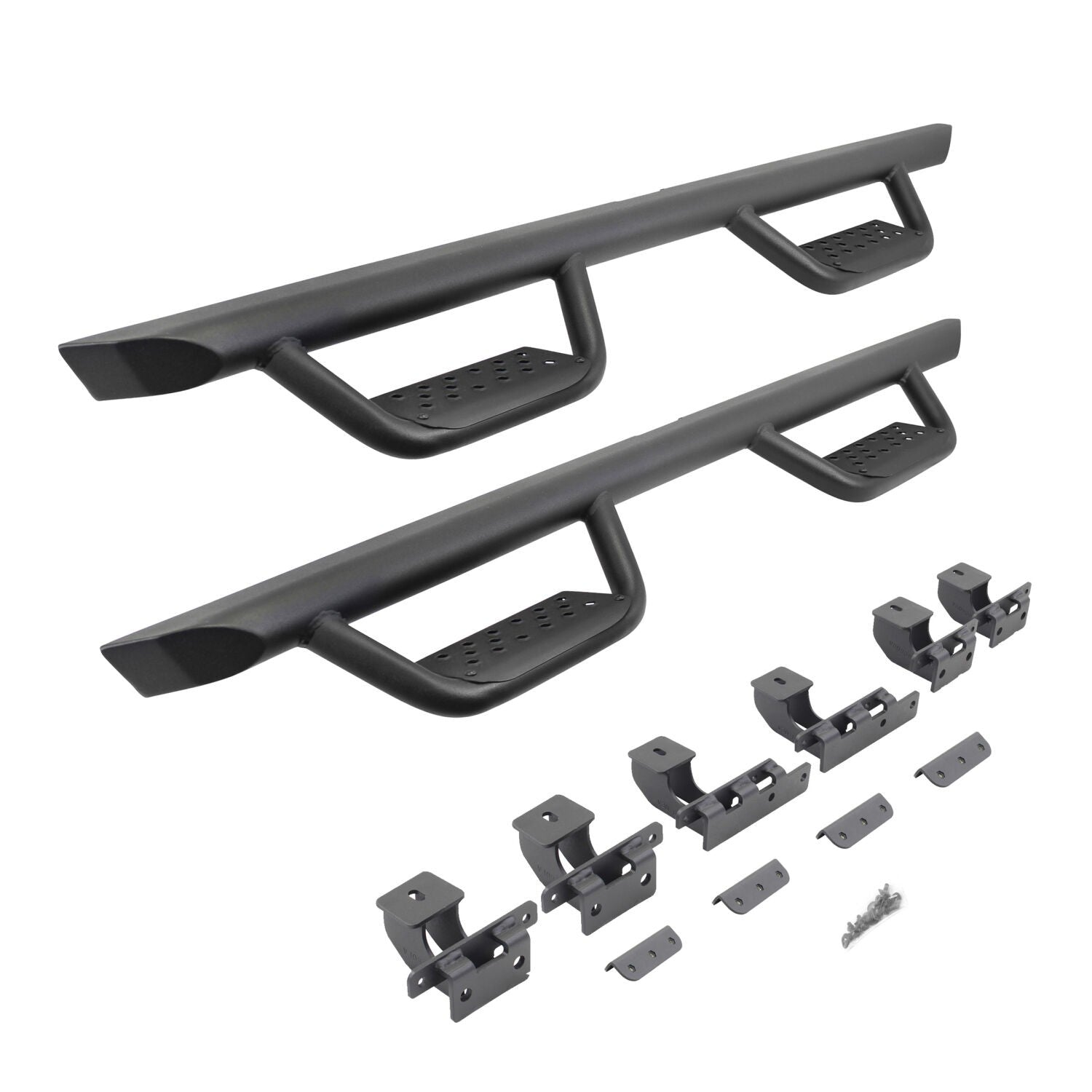 Domintator Extreme D2 Side Steps With Mounting Brackets Textured Black 2020-2025 Jeep Gladiator Go Rhino