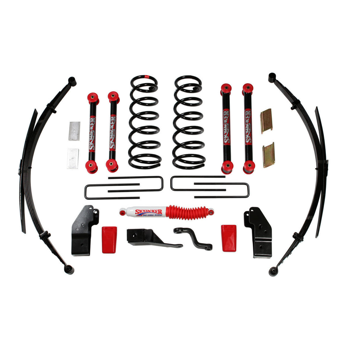 Class I Lift Kit 4-4.5 Inch Lift Includes Front Coil/Rear Leaf Springs Pitman Arm Bump Stops Rear U Bolts Vent Hose Steering Stabilizer 00-01 Dodge Ram 2500 00-01 Dodge Ram 3500 Skyjacker