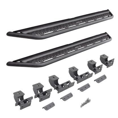 Dominator Xtreme D6 SideSteps With Mounting Bracket Kit Textured Black 2021-2025 Ford Bronco 4 Door Go Rhino