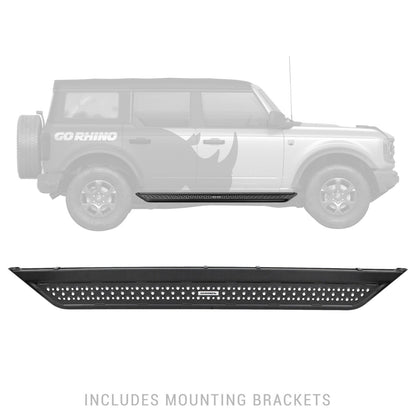 Dominator Xtreme D6 SideSteps With Mounting Bracket Kit Textured Black 2021-2025 Ford Bronco 4 Door Go Rhino