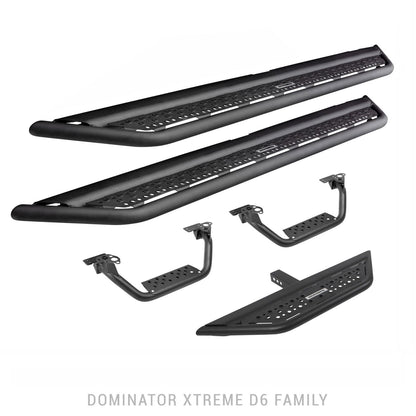 Dominator Xtreme D6 SideSteps With Mounting Bracket Kit Textured Black 2021-2025 Ford Bronco 4 Door Go Rhino