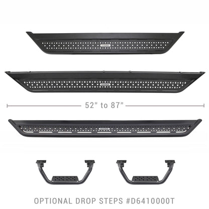 Dominator Xtreme D6 SideSteps With Mounting Bracket Kit Textured Black 2019-2026 Ram 1500 Go Rhino