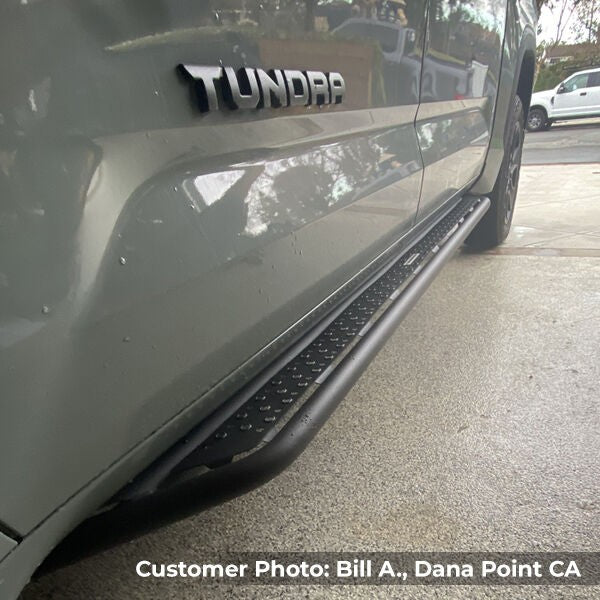 Dominator Xtreme D6 SideSteps With Mounting Bracket Kit Textured Black 2022-2026 Toyota Tundra Go Rhino