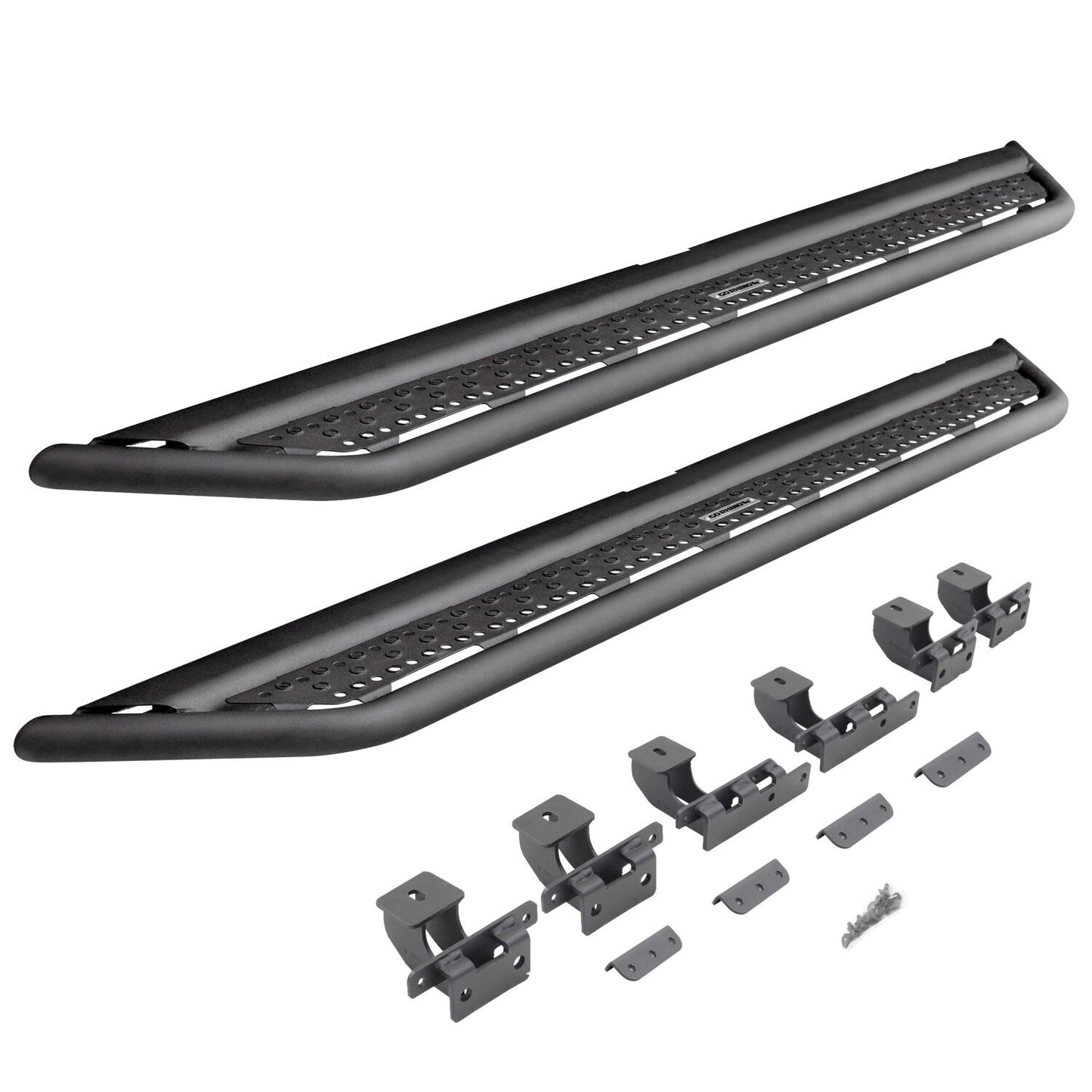 Dominator Xtreme D6 SideSteps With Mounting Bracket Kit Textured Black 2018-2026 Jeep Wrangler Go Rhino