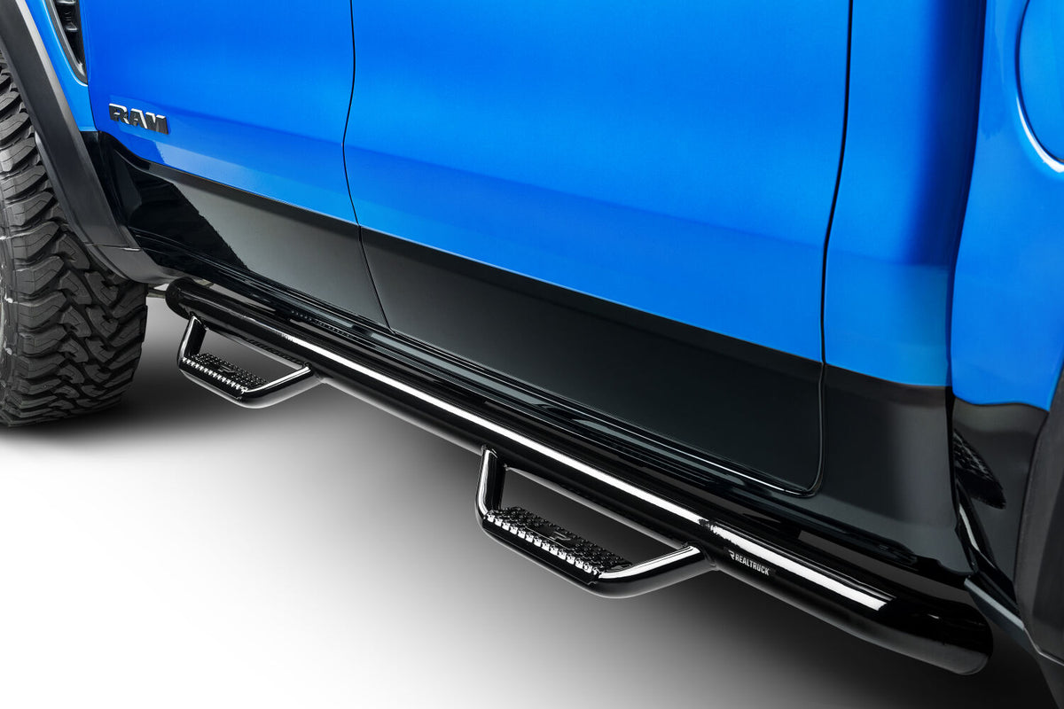 Nerf Step Bar Cab Length (2 Steps per Side) 1994-2001 Dodge Ram 1500/1994-2002 2500/3500 Quad Cab Gloss Black NFab