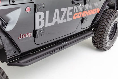 Dominator Xtreme DS SideSteps With Mounting Bracket Kit Textured Black For 2007-2018 Jeep Wrangler JK Go Rhino