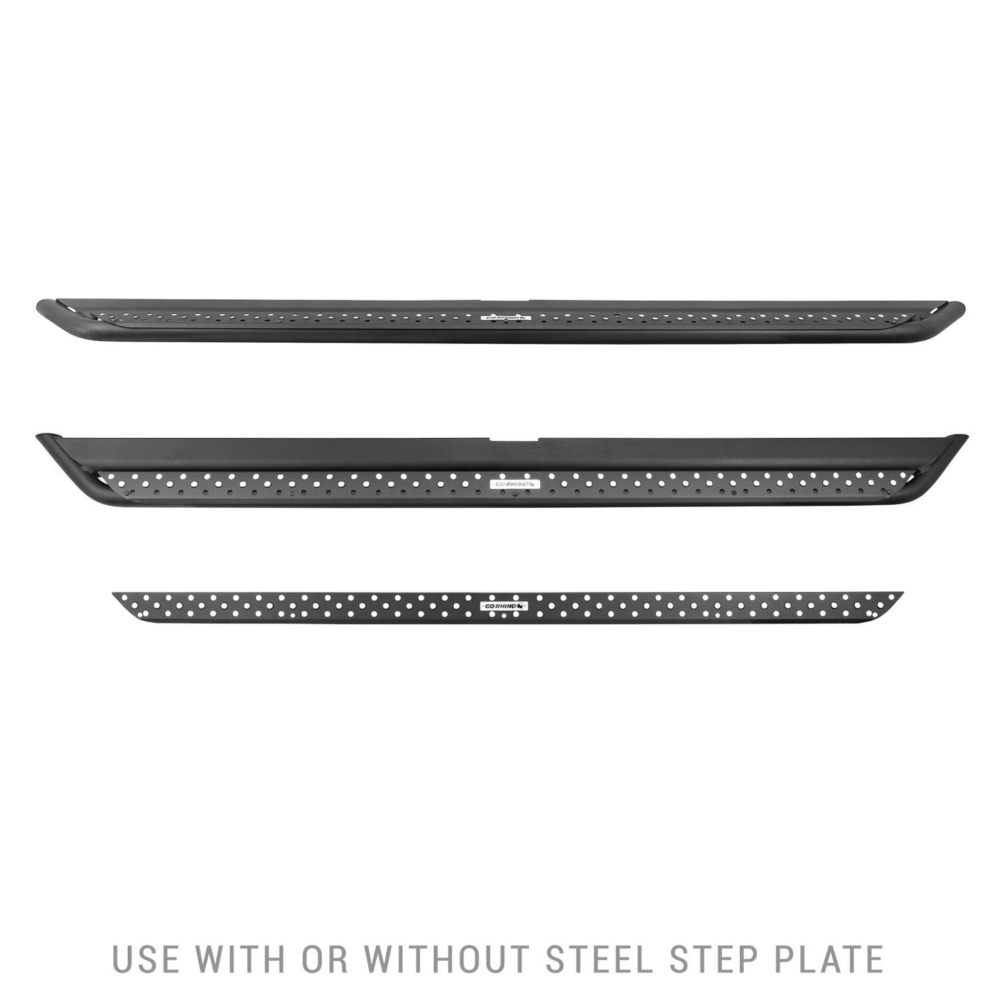 Dominator Xtreme DSS SideSteps With Mounting Bracket Kit Textured Black 2019-2026 Sierra 1500 2020-2026 Sierra 2500/3500 HD Go Rhino