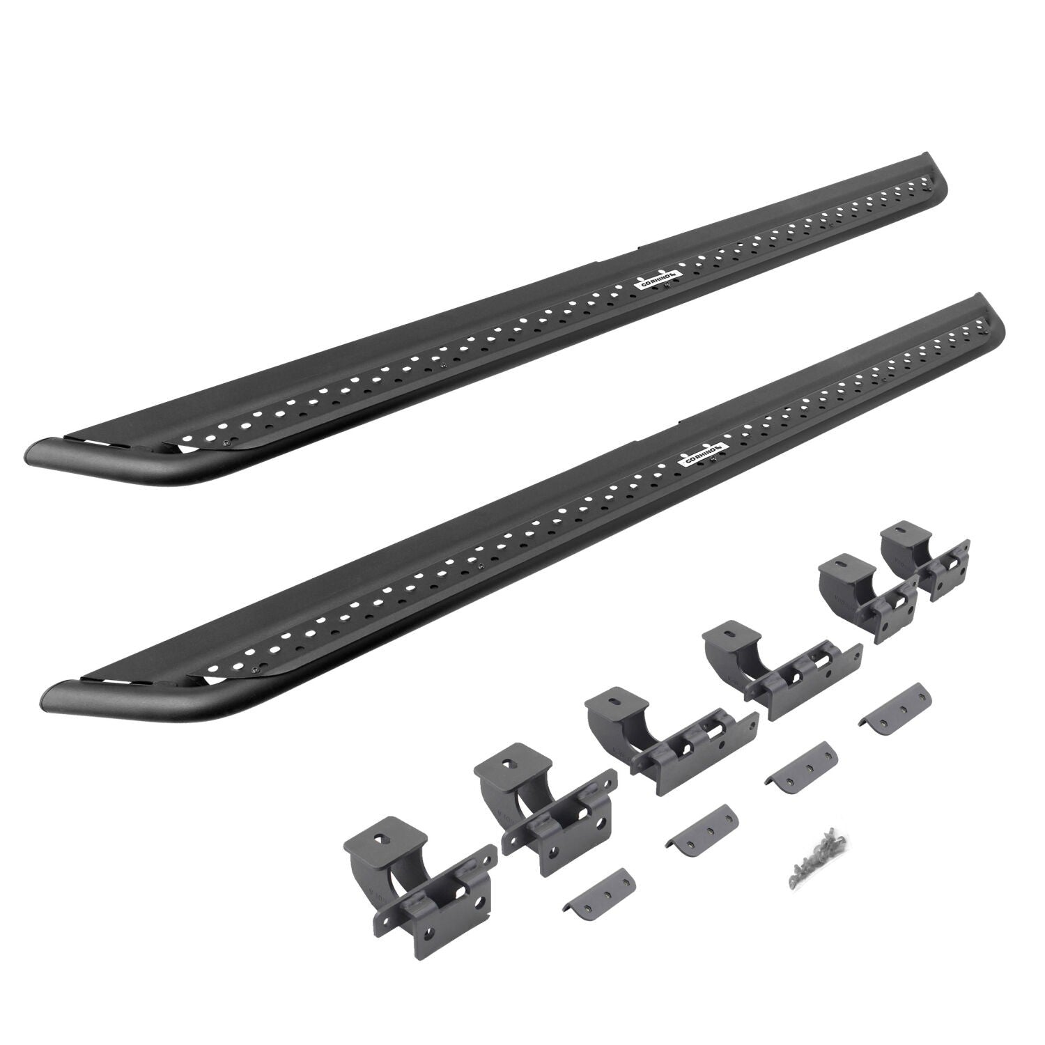 Dominator Xtreme DSS SideSteps With Mounting Bracket Kit Textured Black 2020-2025 Jeep Gladiator Go Rhino