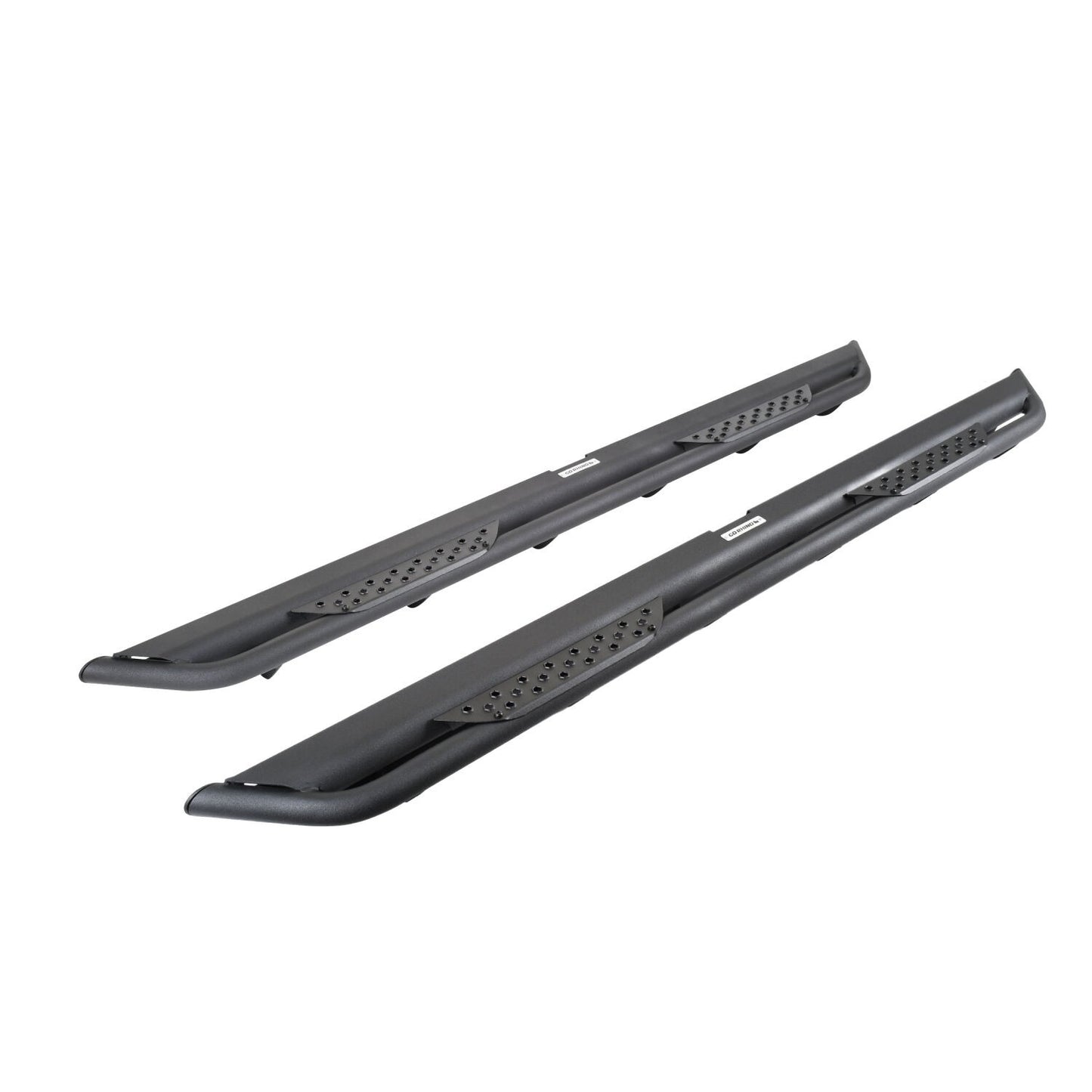 Dominator Xtreme DT Side Steps with Mounting Bracket Kit Textured Black 2007-2021 Toyota Tundra Extended Cab Go Rhino