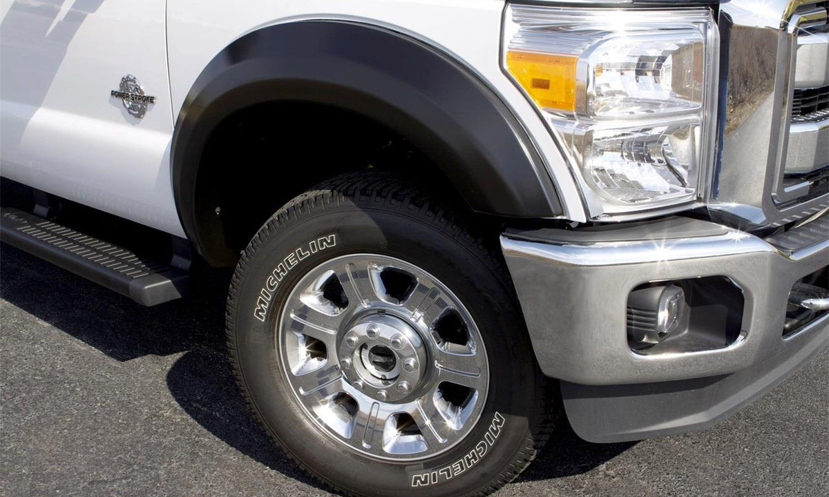 Extra Wide Style Fender Flare Set Front and Rear, Smooth, 4-Piece Set 2014-2015 Silverado 1500 Fleetside 69.3 Bed Lund