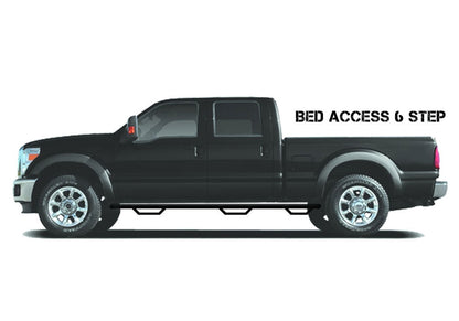 Nerf Step Bar Wheel-to-Wheel with Bed Access (3 Steps per Side) 2017-2025 Ford F-250/F-350 6.75 Inch Bed Crew Cab Textured Black NFab