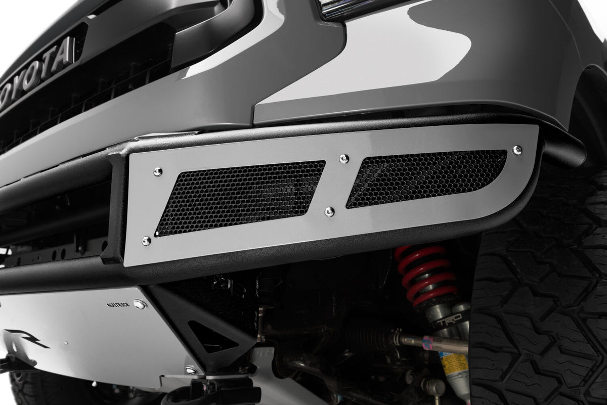 M-RDS Front Bumper Pre-Runner Radius Style 1 Piece with Integrated Brushed Aluminum Skid Plate 1.75 in 0.095 in Wall Tubing 2017-2022 Ford F-250/350 Textured Black NFab