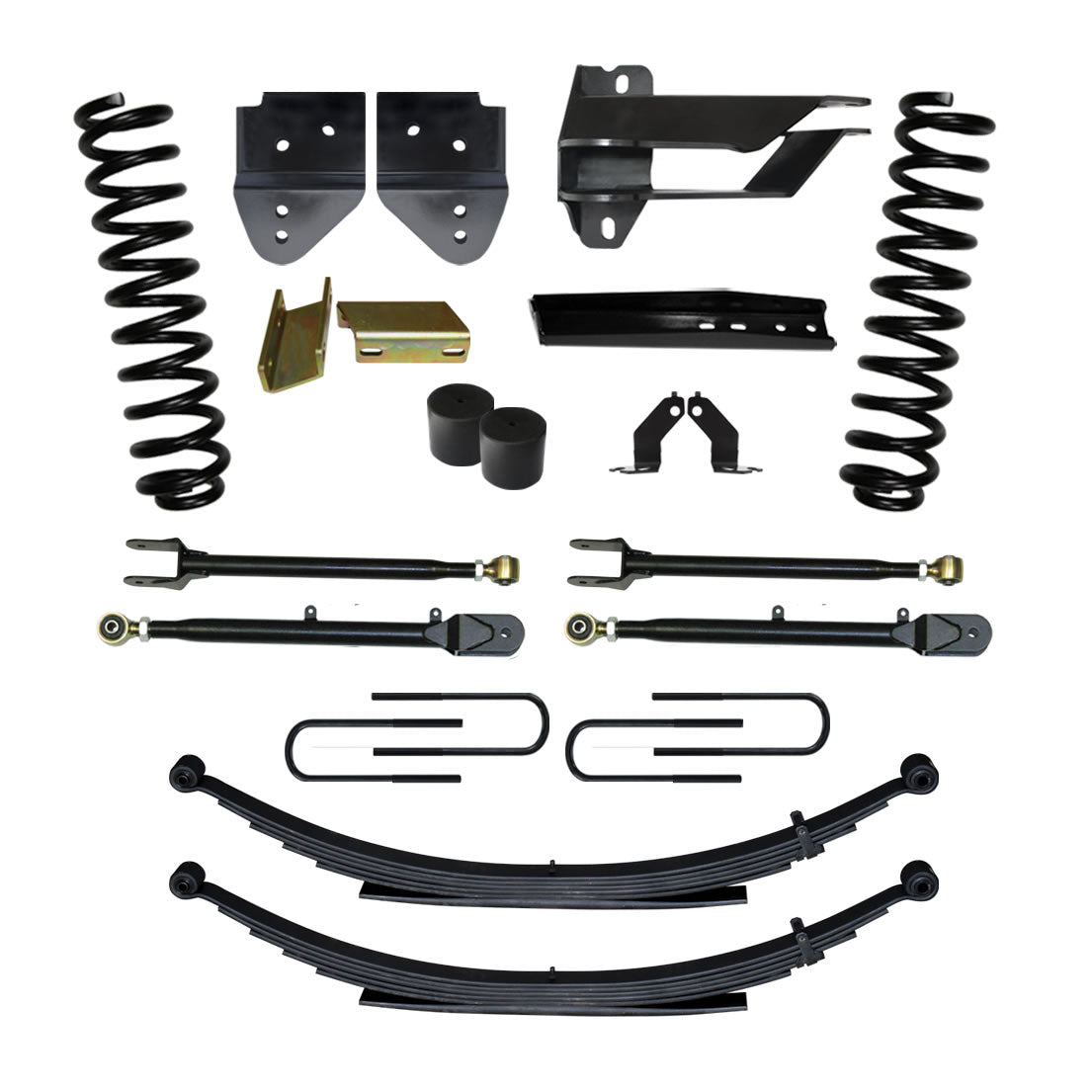 Class II Lift Kit 4 Inch Lift Includes Front Coil Springs Rear Leaf Springs Adjustable 4-Links 17-19 Ford F-250/ F-350 Super Duty Diesel Skyjacker