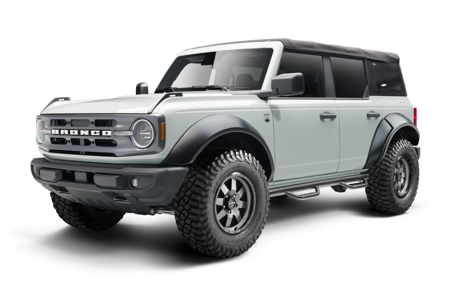 Nerf Step Bar Cab Length (2 Steps per Side) 21-25 Ford Bronco 4 Dr Gloss Black NFab