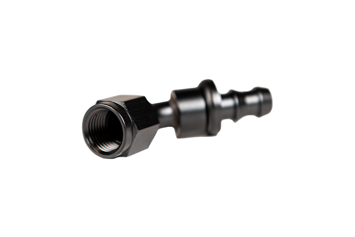 -8 45 Deg to Hose Barb Black Fleece Performance