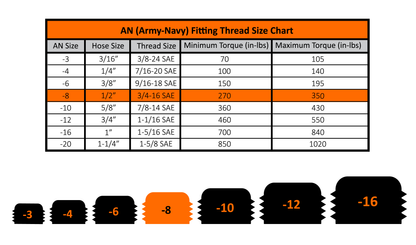 -8 45 Deg to Hose Barb Black Fleece Performance
