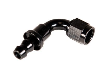 -8 90 Deg to Hose Barb Black Fleece Performance