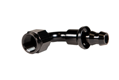 -10 90 Deg to Hose Barb Black Fleece Performance