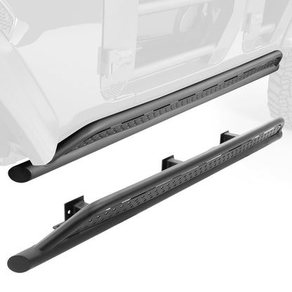 Frame Mounted Steel Rock Sliders Textured Black 2020-2025 Jeep Gladiator Go Rhino