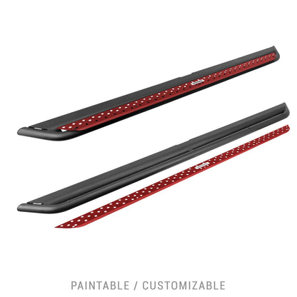Dominator Xtreme D6 SideSteps Cab Length Body Mount Slider Design on the bottom surface With Frame Mounted Bracket Kit Textured Black 2018-2026 Jeep Wrangler Go Rhino