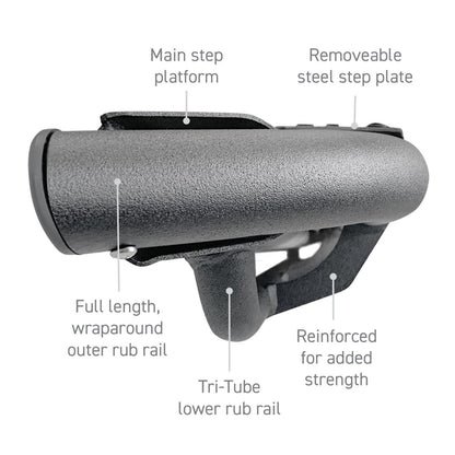 Dominator Xtreme DT SideSteps With Frame Mounted Bracket Kit Textured Black 2020-2025 Jeep Gladiator Go Rhino