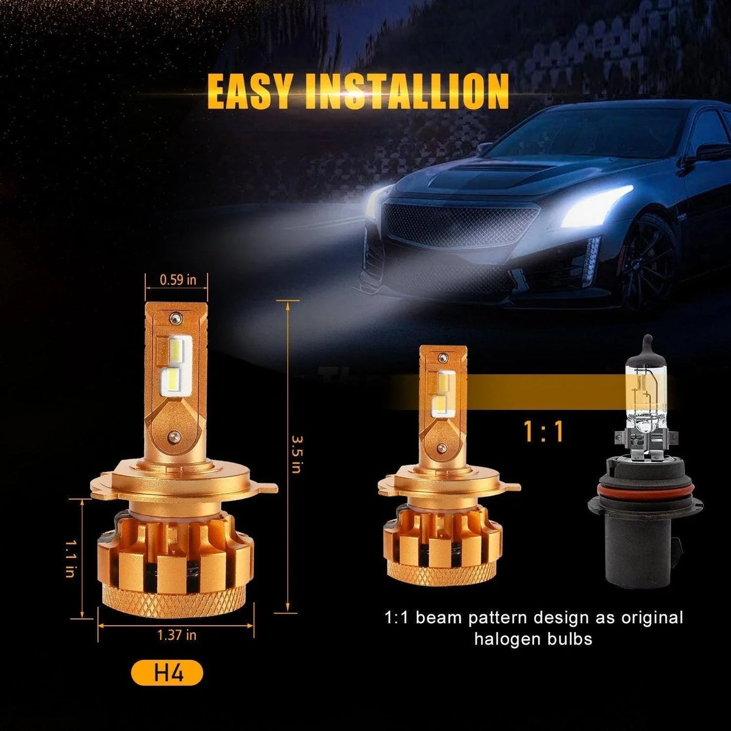 For 2000-2006 Toyota Tundra F-16 Plus Series Built-in Canbus Automotive Grade 14000LM LED Light Bulbs High Low Beam Bundle